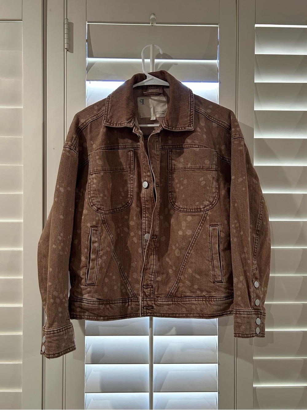 Pilcro Brown Fawn Print Denim Jacket - Picture 2 of 6